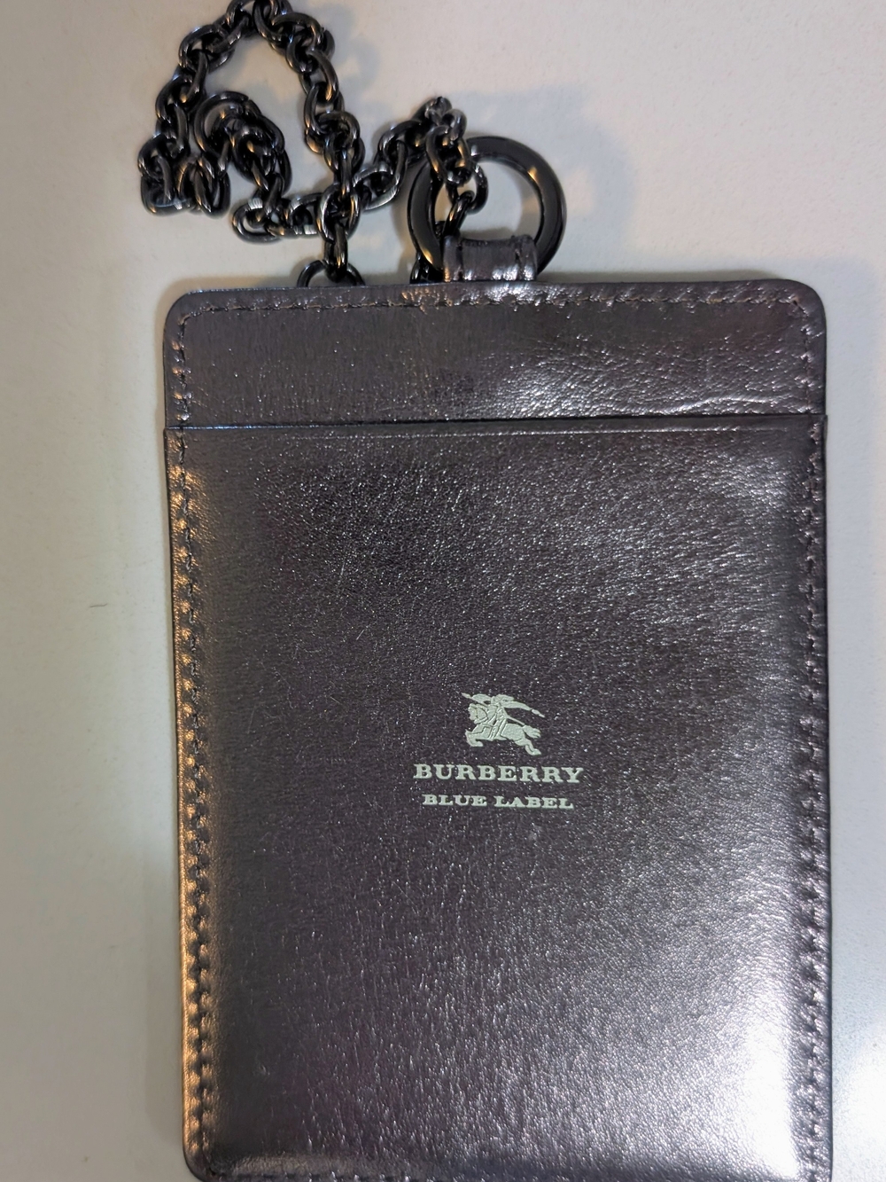 Burberry Metallic Pewter Cardholder - Silver Tone New